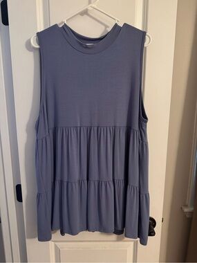 Chic Soul Sleeveless Tiered Tank - Lavender